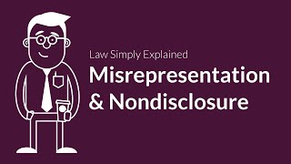 Misrepresentation and Nondisclosure  Contracts  Defenses amp Excuses [upl. by Inaliel]