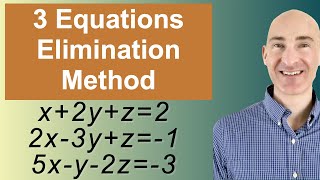 Solving Systems of 3 Equations Elimination [upl. by Ricoriki]