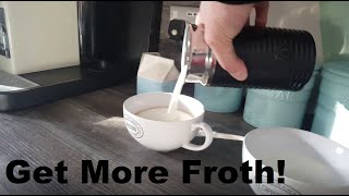 How to Get More Froth from Your Nespresso Coffee Aeroccino  Nespresso tips and help [upl. by Lyndsie]