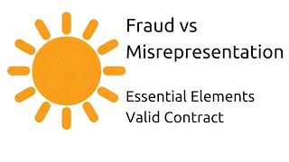 Fraud vs Misrepresentation  Other Essential Elements of a Valid Contract  CA CPT  CS amp CMA [upl. by Elena248]